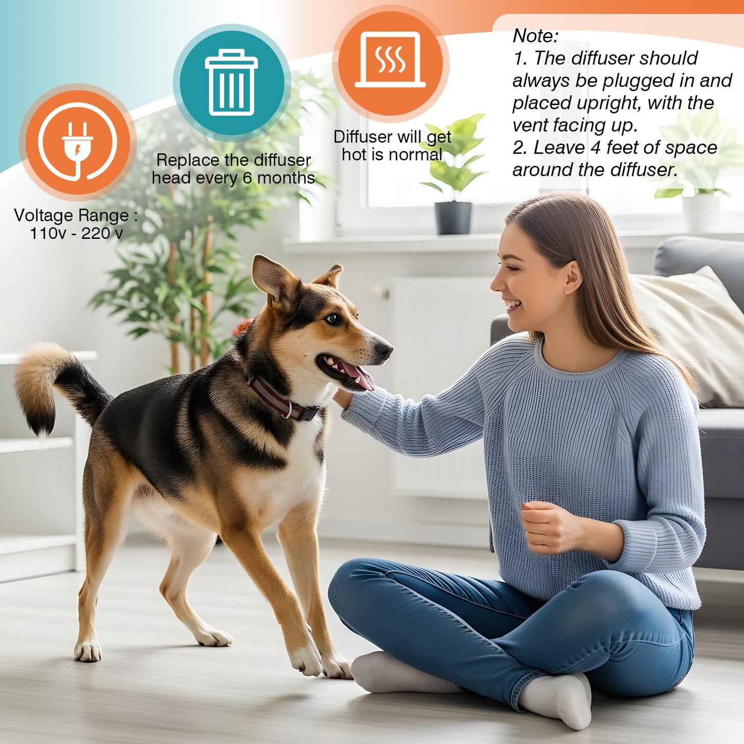 Dog Calming Pheromones Diffuser to Calm Pet 12 In 1 Advanced Kit Appeasing Pheromone Diffuser for Anxiety Relief (5 Plug in+7 Pack 48ml Refill) Reduce Aggression Fighting Barking Stress (Tasteless)