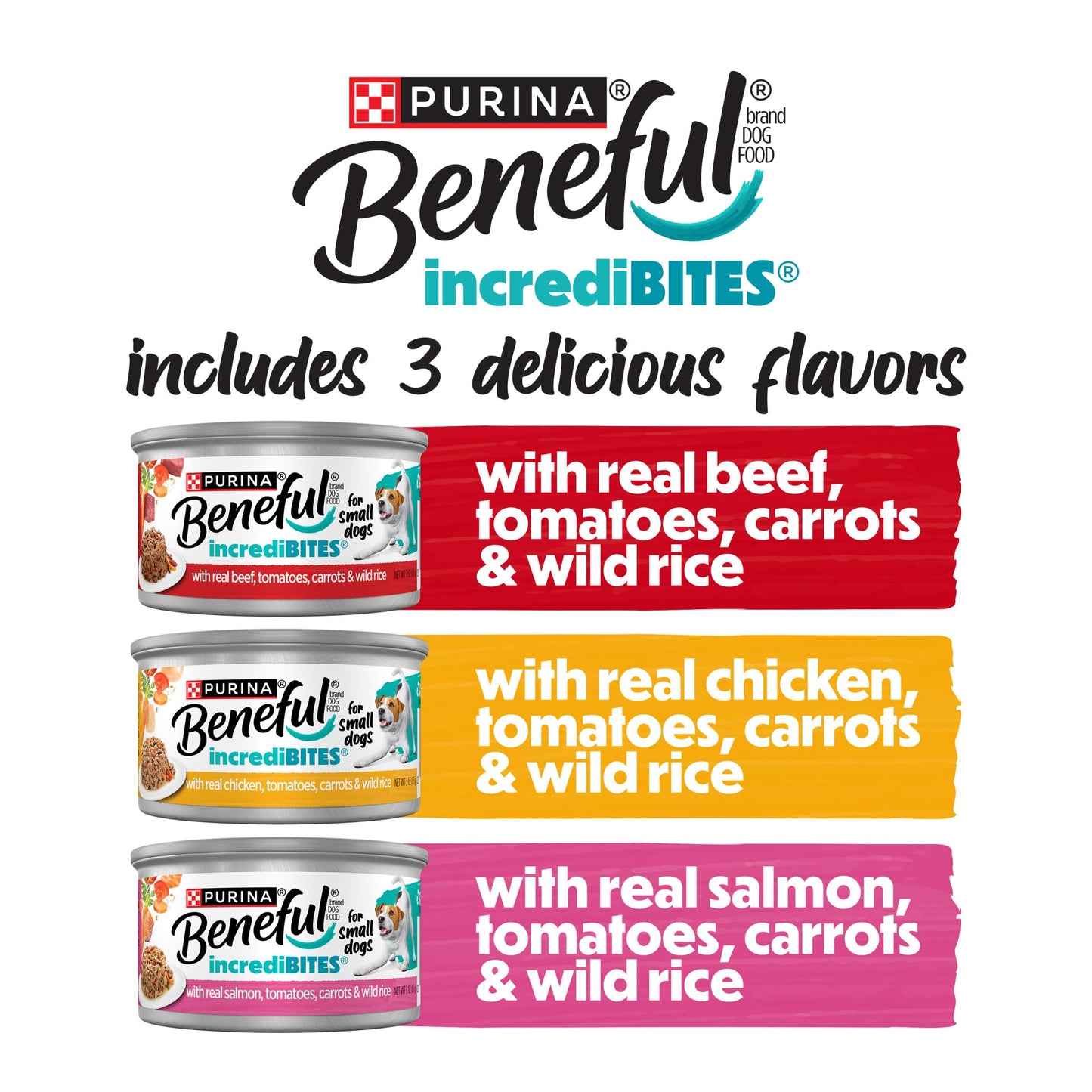 Purina Beneful Small Breed Wet Dog Food Variety Pack, IncrediBites - (2 Packs of 12) 3 oz. Cans