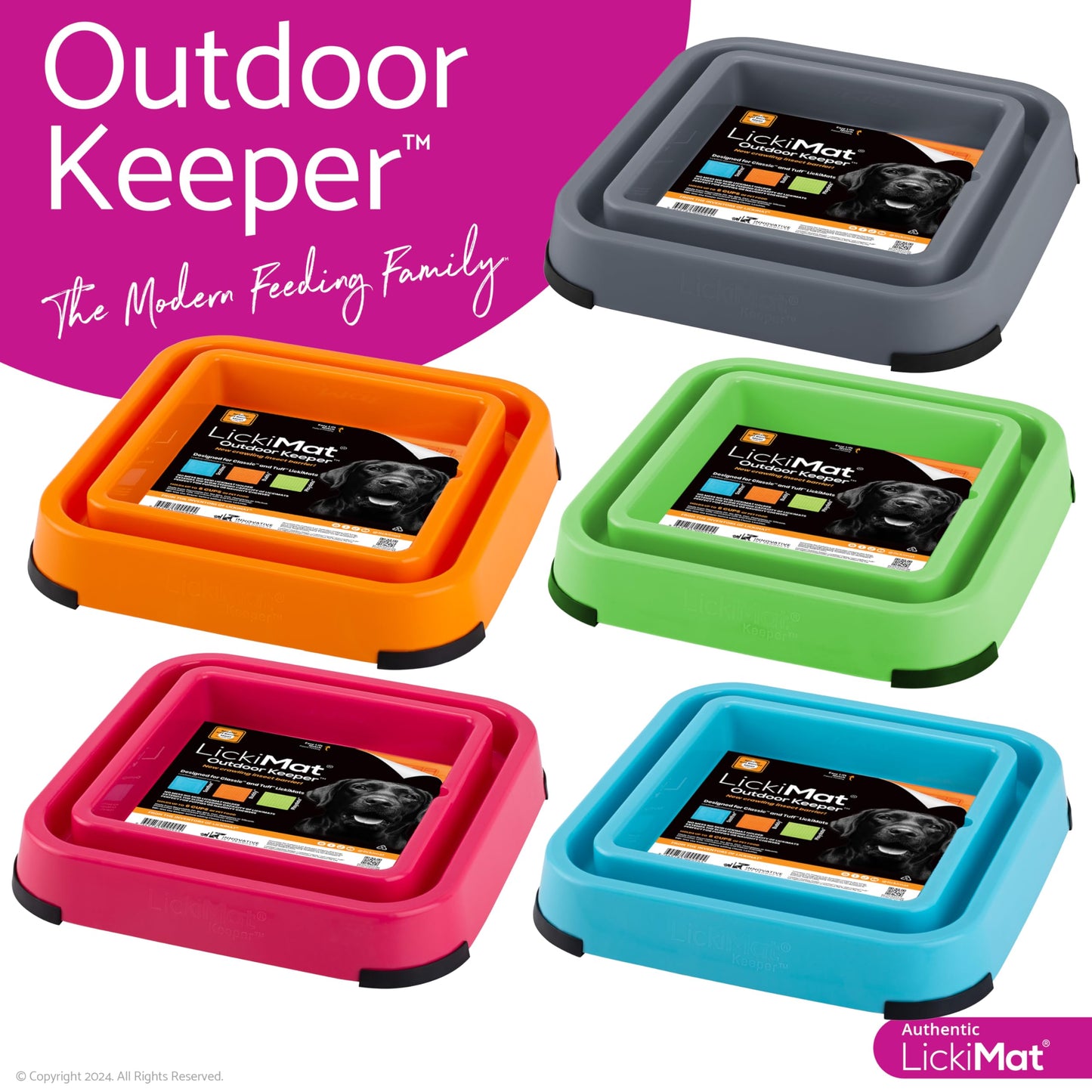 LICKIMAT Outdoor Keeper Dog Feeding Station - Slow Feeder Lick Mat Keeper for Dogs Food, Treats, Yoghurt & Peanut Butter - Extend Licky Mats for Dogs into Full Feeder, Turquoise.