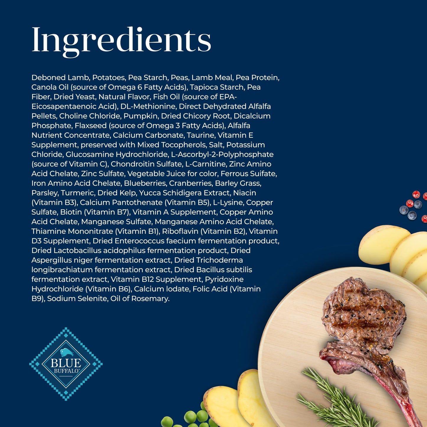 Blue Buffalo Basics Adult Large Breed Grain-Free Dry Dog Food for Skin & Stomach Care, Limited Ingredient Diet, Made in the USA with Natural Ingredients, Lamb & Potato Recipe, 22-lb. Bag