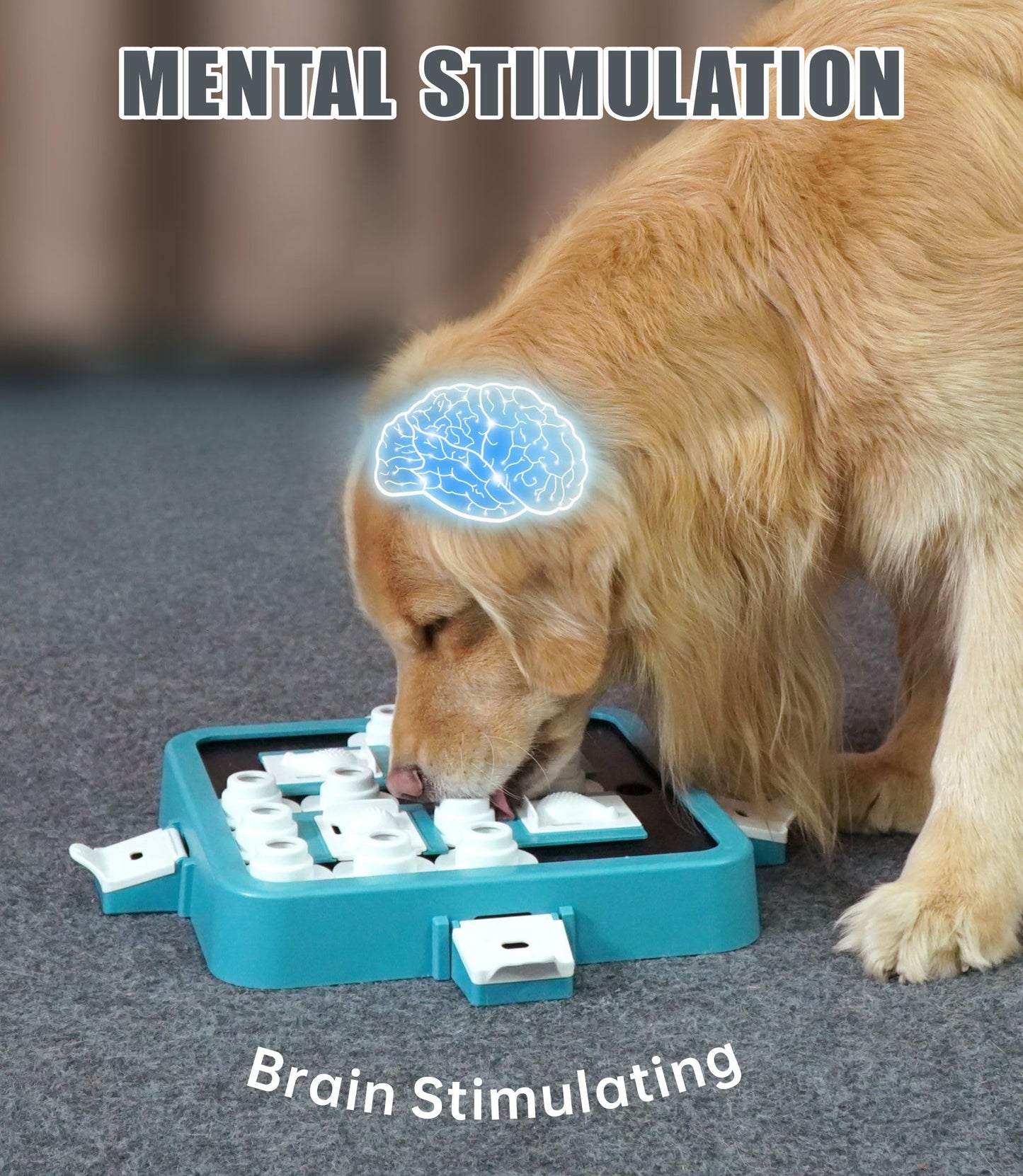 Aluckmao Dog Puzzle Toy, Food Treat Feeder, Mental Stimulation, Green