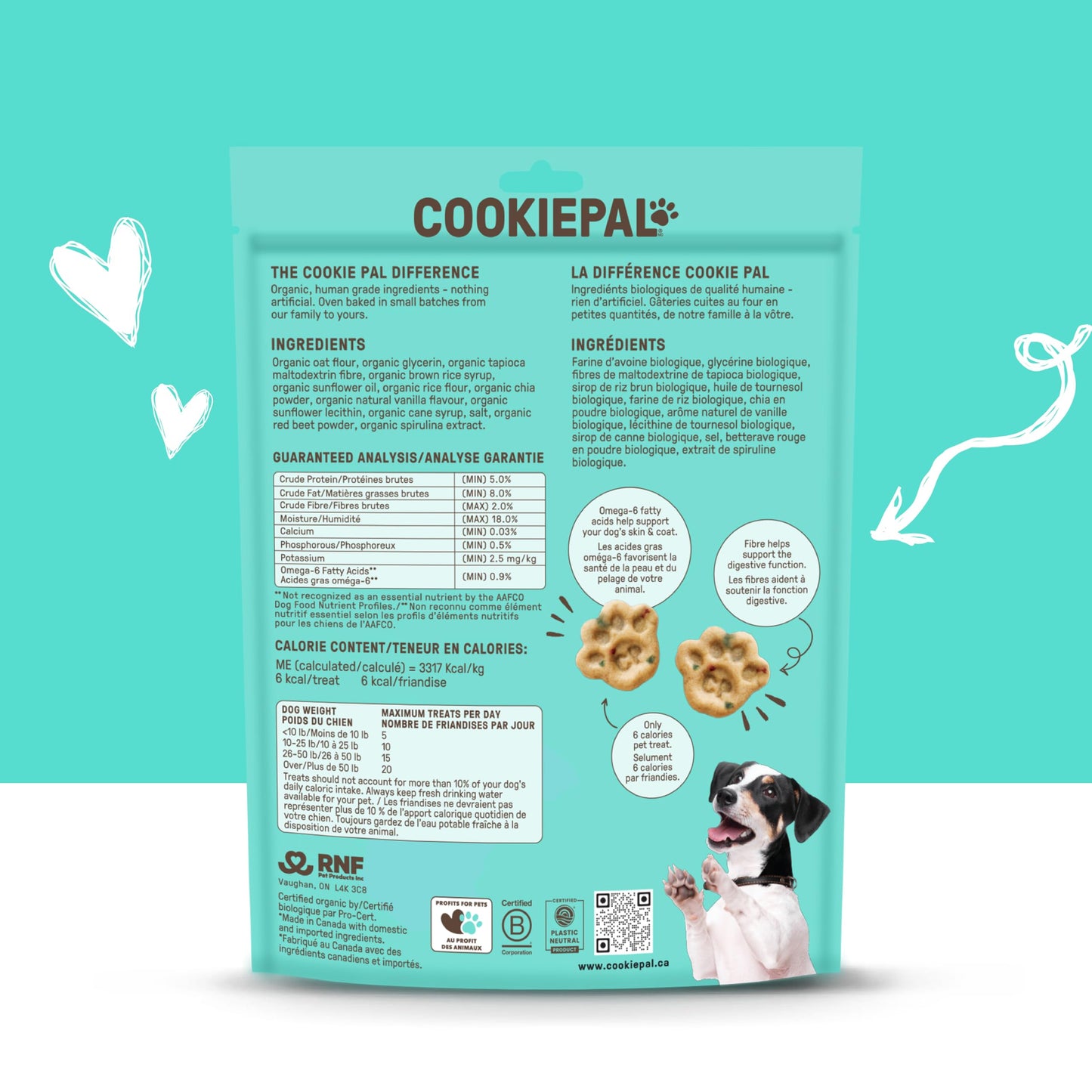 Cookie PAL Organic Soft Baked Treats for Dogs (Birthday Cake Vanilla Flavor), Human Grade Dog Biscuits, Low Calorie Puppy Training Treats, Perfect for Training Dog Treats, 8.8 oz (Pk of 3)