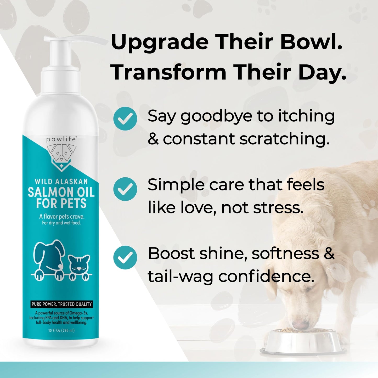 Pawlife Wild Alaskan Salmon Oil for Dogs and Cats - Omega-3s, Including EPA and DHA, to Help Support Full-Body Health and Wellbeing for Sensitive Skin, Coat Health and Immune System Support - 2 Pack