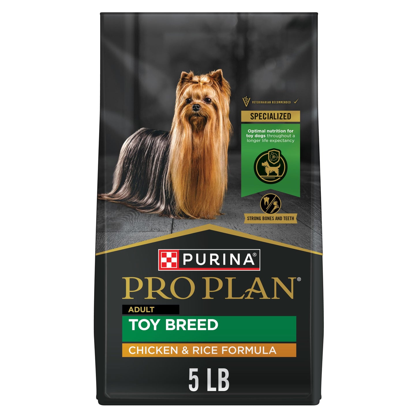 Purina Pro Plan Toy Breed Dog Food, Chicken and Rice Formula With Guaranteed Live Probiotics - 5 lb. Bag