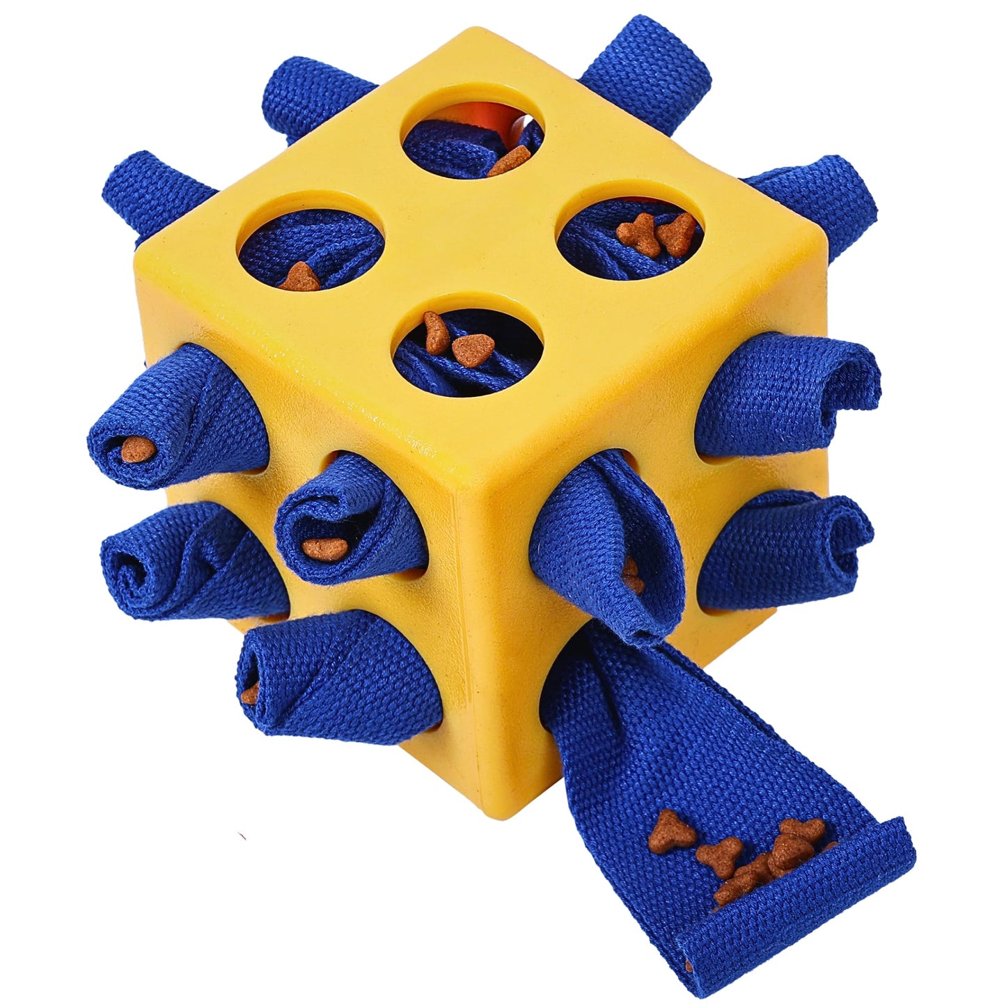 Fossa Dog Enrichment Puzzle Toy, Interactive Snuffle Ball for Dogs Encourage Stimulation Food Foraging Skill, Resistant Rope to Hide Treat for Aggressive Puppy, Small, Medium, Large Dog