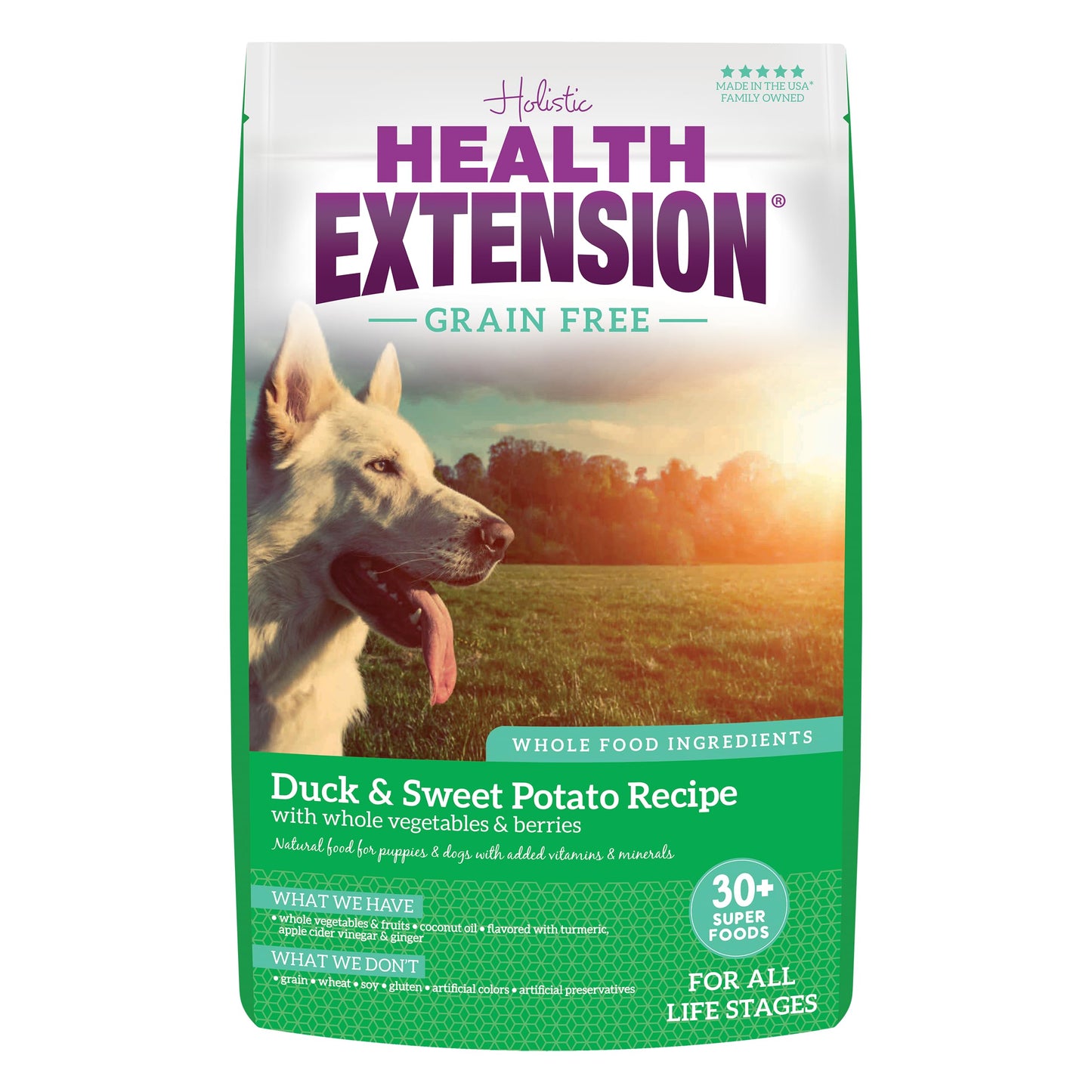Health Extension Grain Free Duck & Sweet Potato Dry Dog Food (4 lb / 1.81 kg) - Lean Protein Formula with Turmeric & Antioxidants for Healthy Skin & Digestion