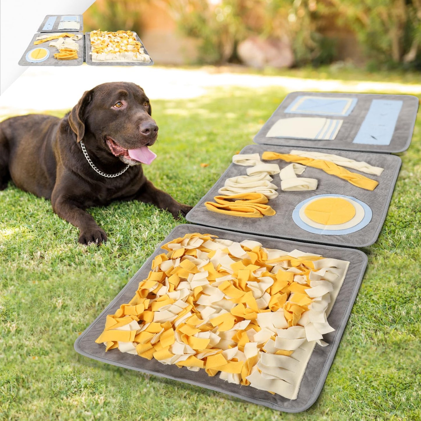 STELLAIRE CHERN Snuffle Mat for Dogs, 51" x 17" Small and Large Breed Interactive Sniff Mat for Slow Eating Keep Busy Stress Relief Dog Mental Stimulation Toys, Spliced Three-in-one