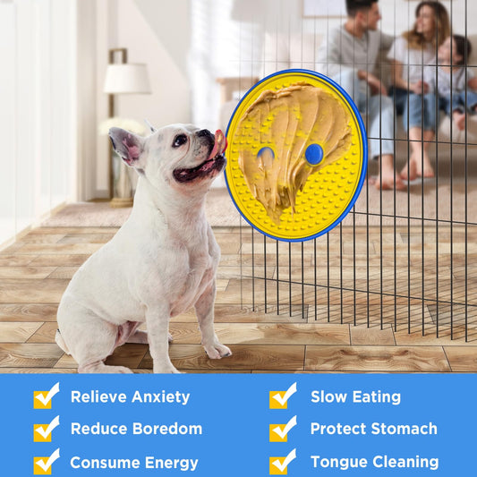 Lick Mat for Large Dogs, 6” Large Dog Peanut Butter Lick Pad for Crate with Stainless Steel Base, Boredom & Anxiety Reduce, Slow Feeding, Dog Slow Feeder Mat (Large, Anit-Tear)