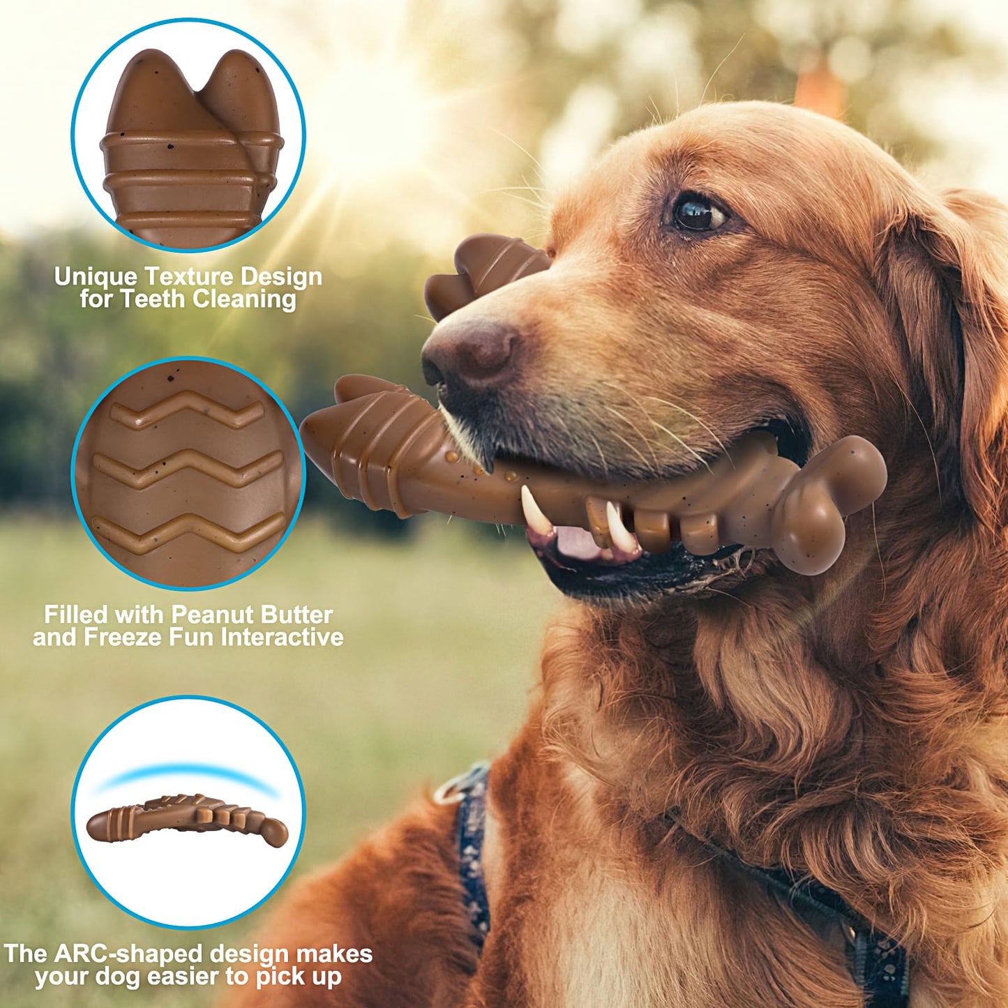 PETSTA Tough Dog Toys for Aggressive Chewers, Chew Toys for Aggressive Chewers, Indestructible Dog Toy for Large Medium Small Breed, 3 Pack Super Chewer Dog Toys with Nylon, Gift for Dogs