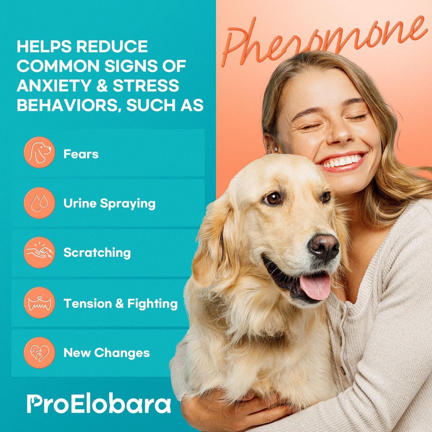 ProElobara Dog Calming Pheromone Plug Diffuser: Dog Calming Pheromones Diffuser - Reduces Stress & Anxiety Calming Pheromone Diffuser for Dogs - Calm Dogs 60 Supply