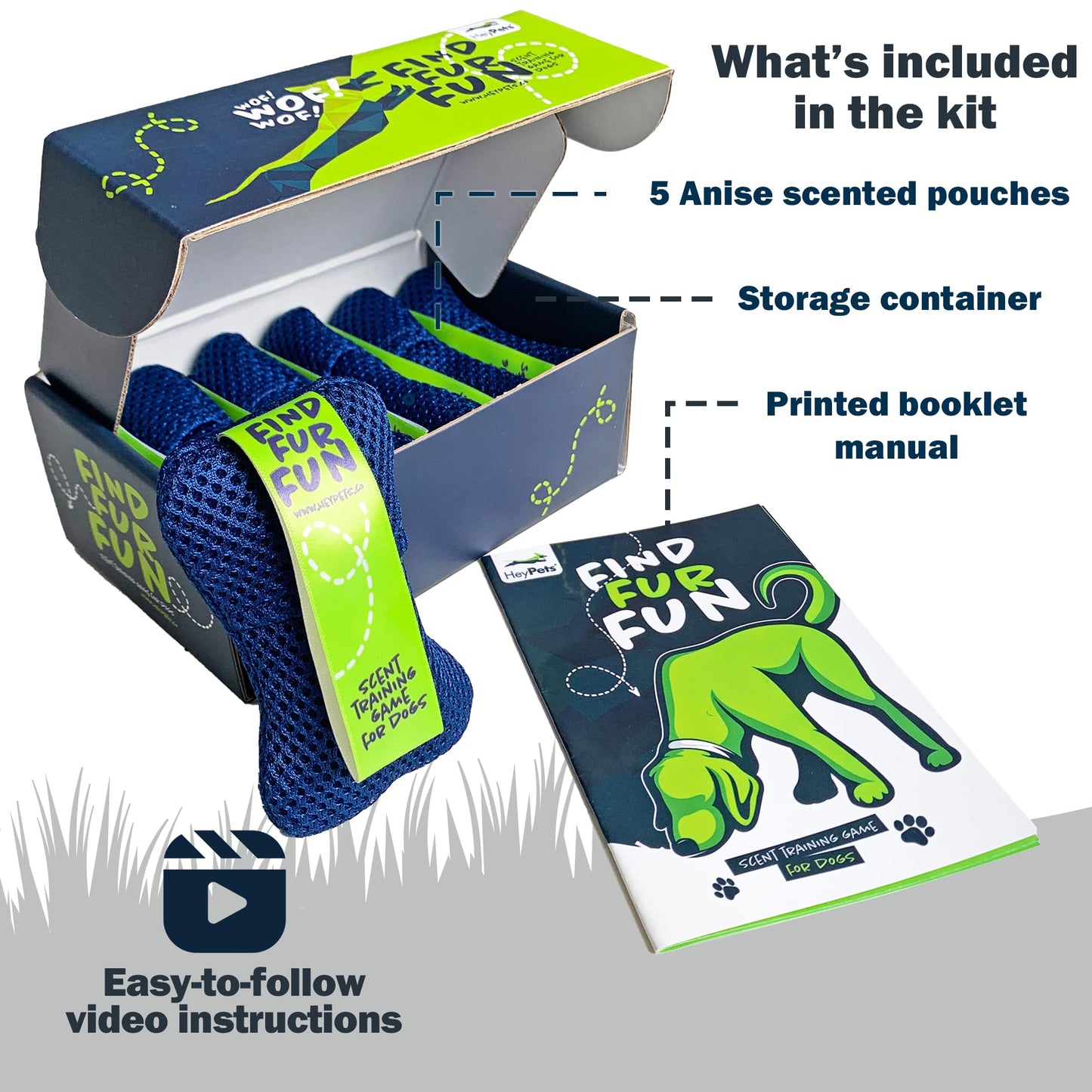 HeyPets Find Fur Fun Scent Training Game for Dogs | Brain Games for Dogs, Mental Stimulation for Dogs, Games for Dogs, Scent Training for Dogs, Brain Training for Dogs, Dog Training Games