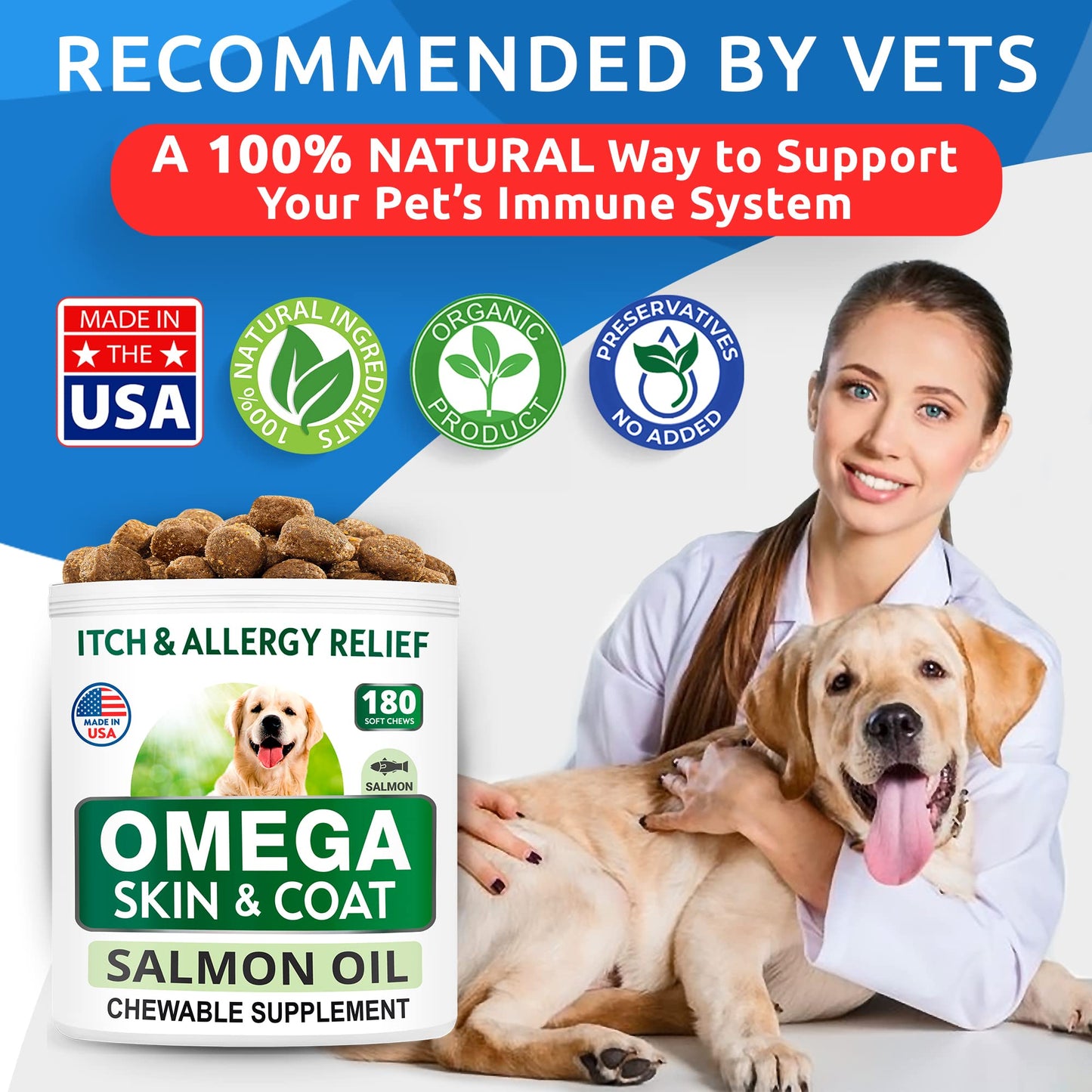 BARK&SPARK Allergy Relief + Omega 3 for Dogs Bundle - Anti-Itch Skin + Skin Allergy - Omega 3 Fish Oil + EPA & DHA Fatty Acids - Itching&Paw Licking + Itch Relief - 480 Chews - Made in USA