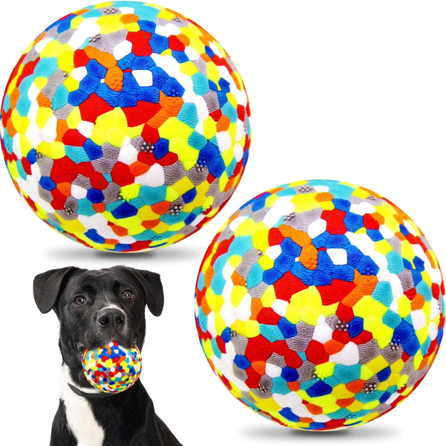 loncoldy Indestructible Dog Balls - 2 Pack Dog Toys for Aggressive Chewers, Large & Medium Breed, Interactive Fetch Ball Toy for Dogs