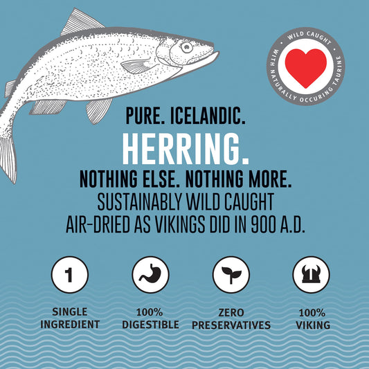 Icelandic+ Whole Fish Herring - 3oz Bag - Dog Treats, Pure Wild-Caught & Air-Dried, Single Ingredient Snack, Pet Chew, Just The Fish Nothing Else