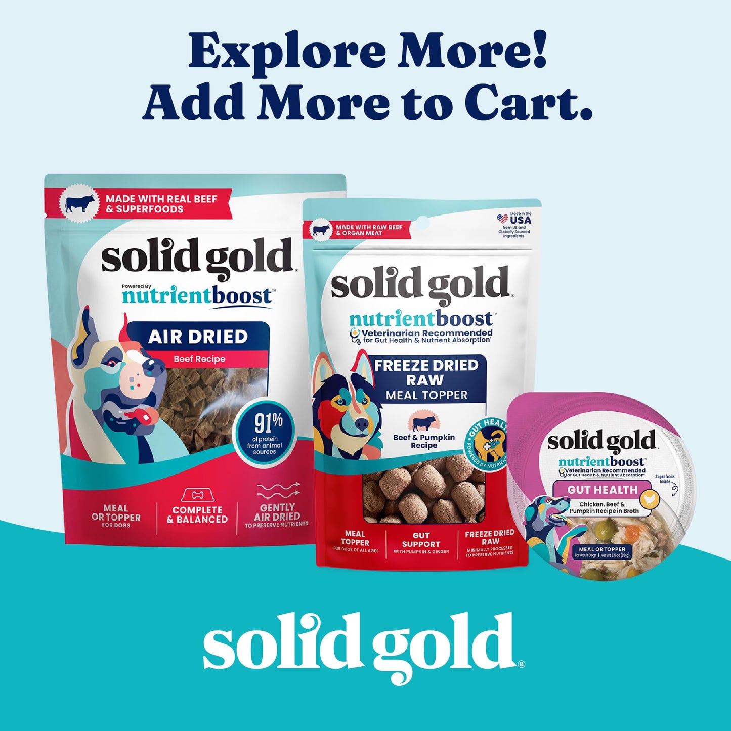 Solid Gold Wet Dog Food Topper & Meal Cups - for Adult & Senior Small Breed & Large Breed Dogs - W/Salmon, Chicken & Superfoods for Sensitive Stomachs, Gut Health & Skin & Coat Support - 3.5oz/6 Pack