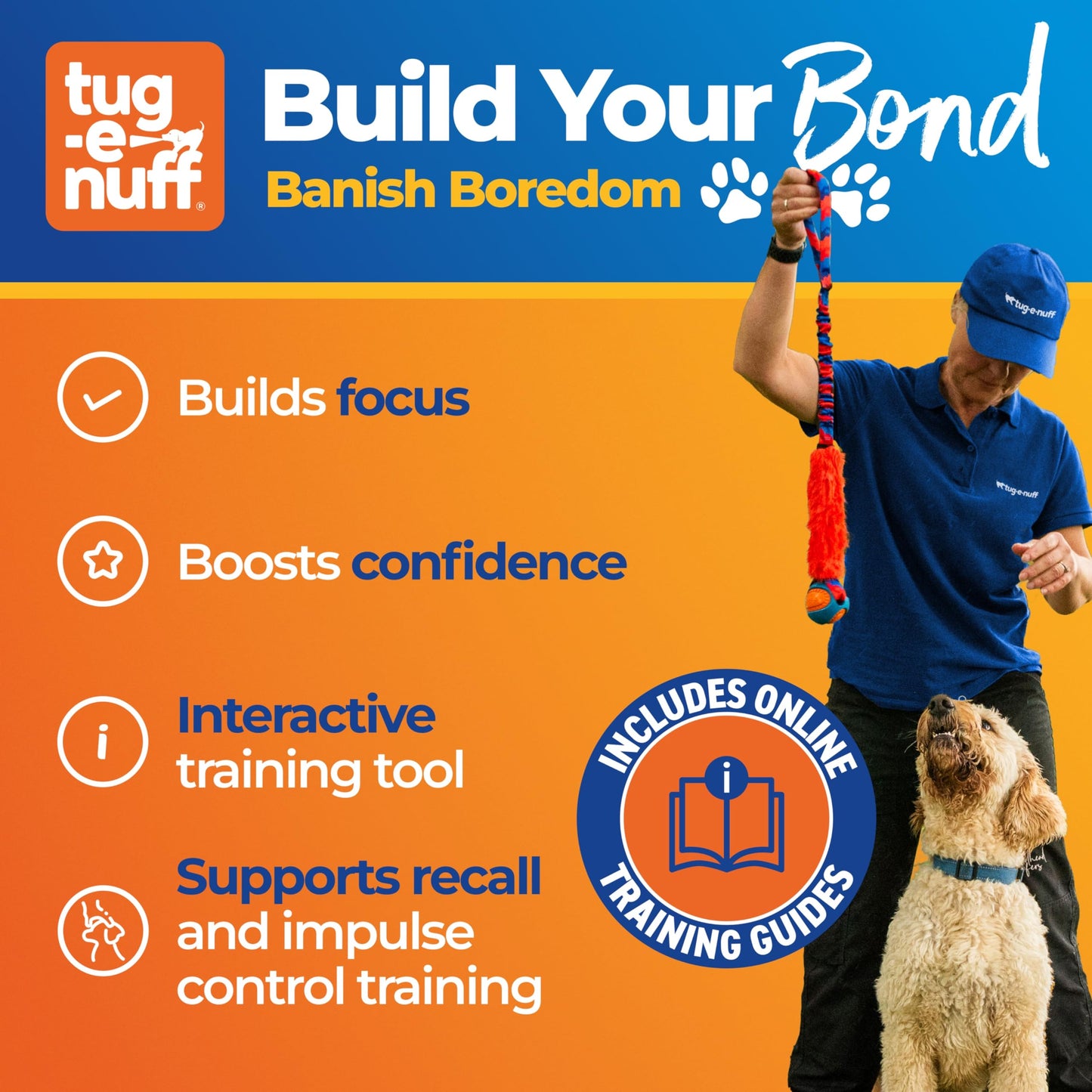 Tug-E-Nuff - Fauxtastic PowerBall Bungee | Durable Bungee Tug Toy for Dogs | Ideal for Interactive Dog Training and Dogs of All Ages | Made of Durable Faux Fur | 63cm (25 inches) in Length
