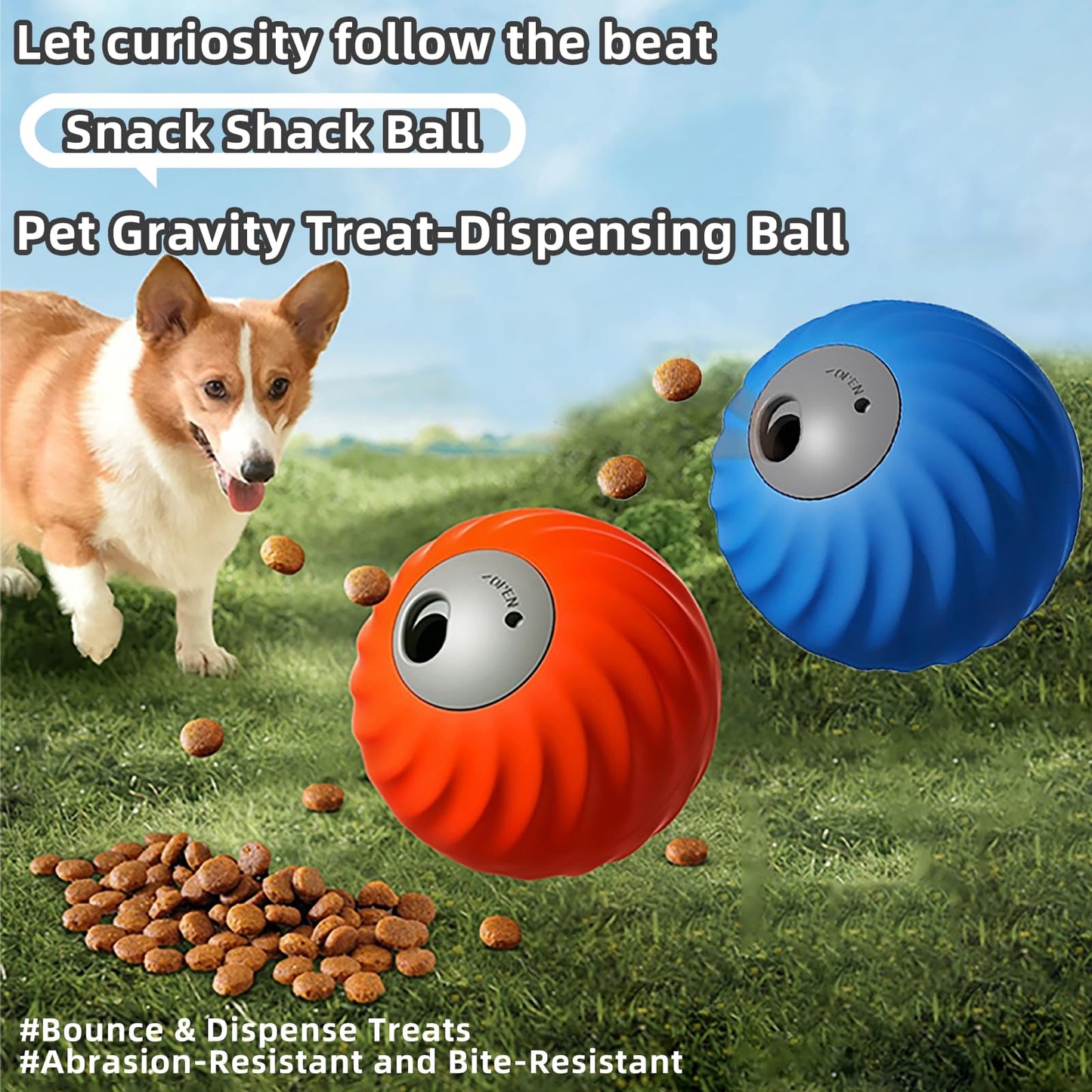 Yikuhot ﻿Interactive Dog Toys, 2025 Newly Upgraded Moving Dog Treat Toy, USB Rechargeable, Dog Toys to Keep Them Busy,Treat Ball for Teeth/Slow Feeder/IQ Training/Playing (Orange)