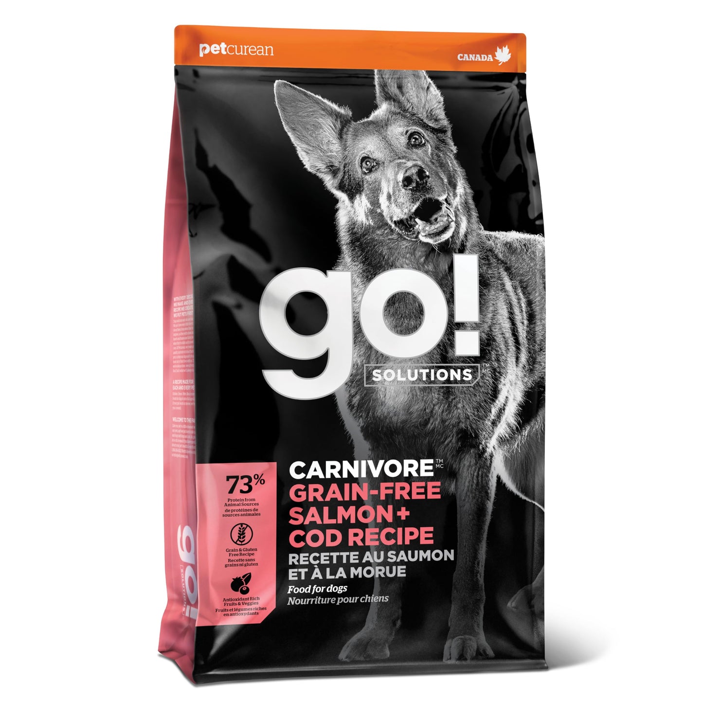Go! Solutions Carnivore, Grain-Free, Protein Rich Dry Dog Food, Salmon and Cod Recipe, 3.5 lb Bag