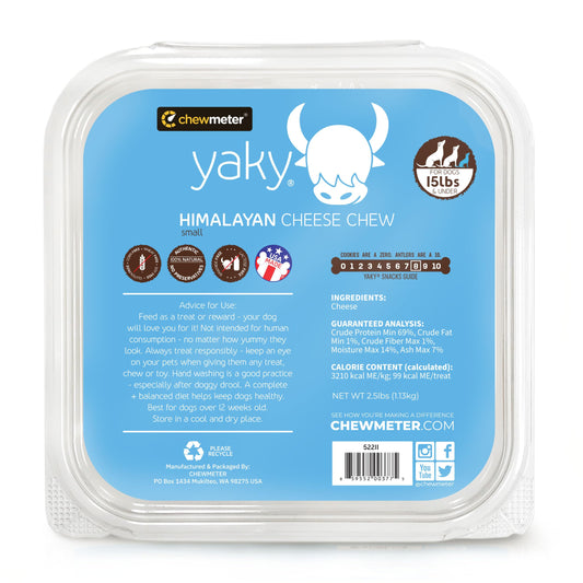 Chewmeter Yaky Himalayan Cheese Chews | Natural Yak Cheese Dog Chews | Long Lasting, Stain Free, Protein Rich, Low Odor | 100% Natural, Healthy & Safe | Small | for Dogs 15 lbs and Smaller | 2.5lb
