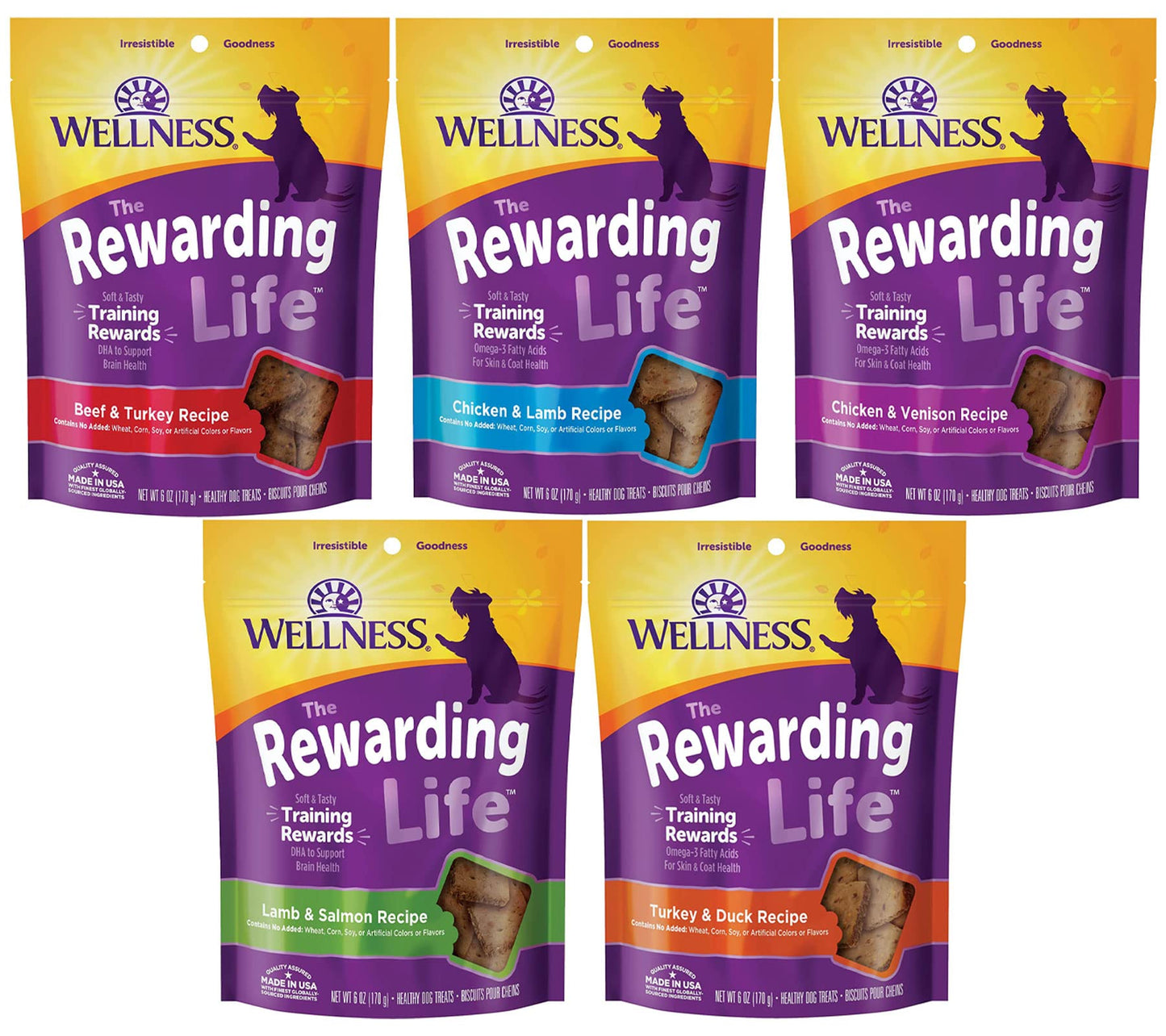Wellness Wellbites Soft & Chewy Variety Pack (5 Flavors, 6 Ounce Bags)