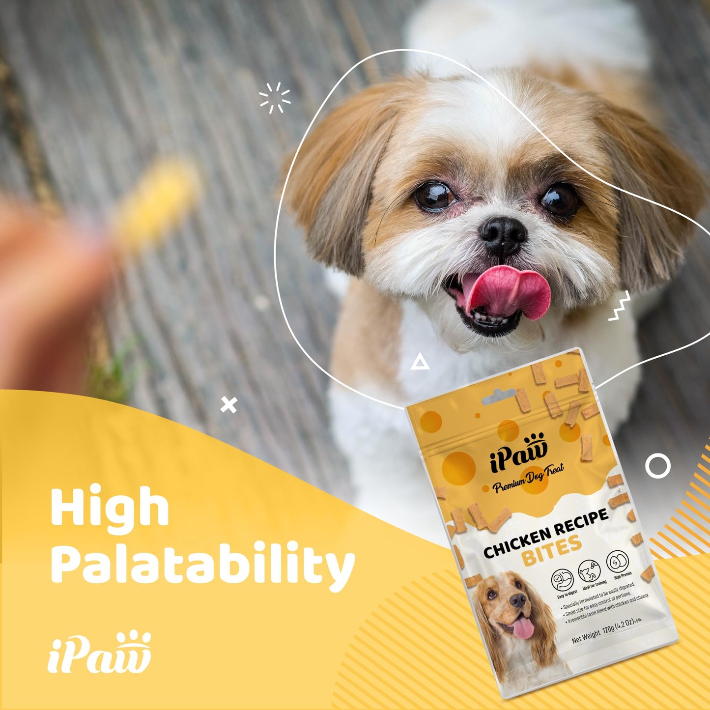 iPaw Dog Treats for Puppy Training, All Natural Human Grade Dog Treat, Hypoallergenic, Easy to Digest (Chicken and Cheese Bites)