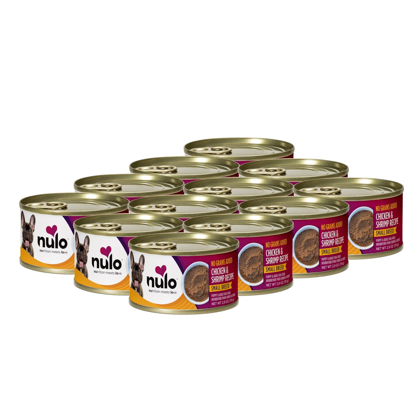 Nulo Grain-Free Small Breed Wet Canned Puppy & Dog Food, Chicken and Shrimp 2.8 Ounce, 12 Cans