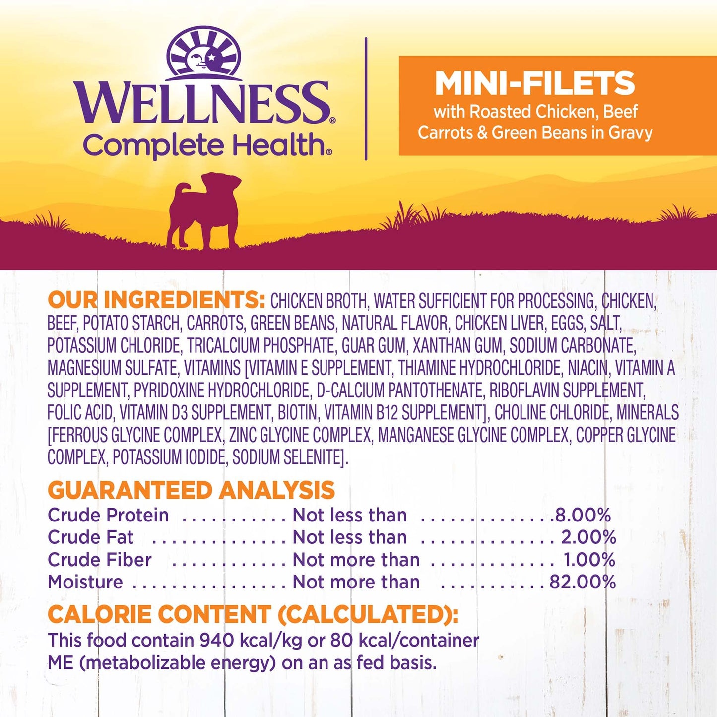 Wellness Petite Entrees Mini Fillets Natural Wet Small Breed Dog Food, Roasted Chicken, Beef, Carrots & Green Beans, 3-Ounce Cup (Pack of 24)