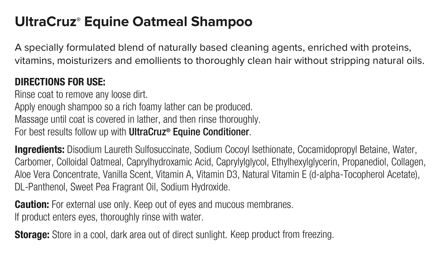 UltraCruz - sc-395309 Equine Oatmeal Horse Shampoo, 16 oz,white
