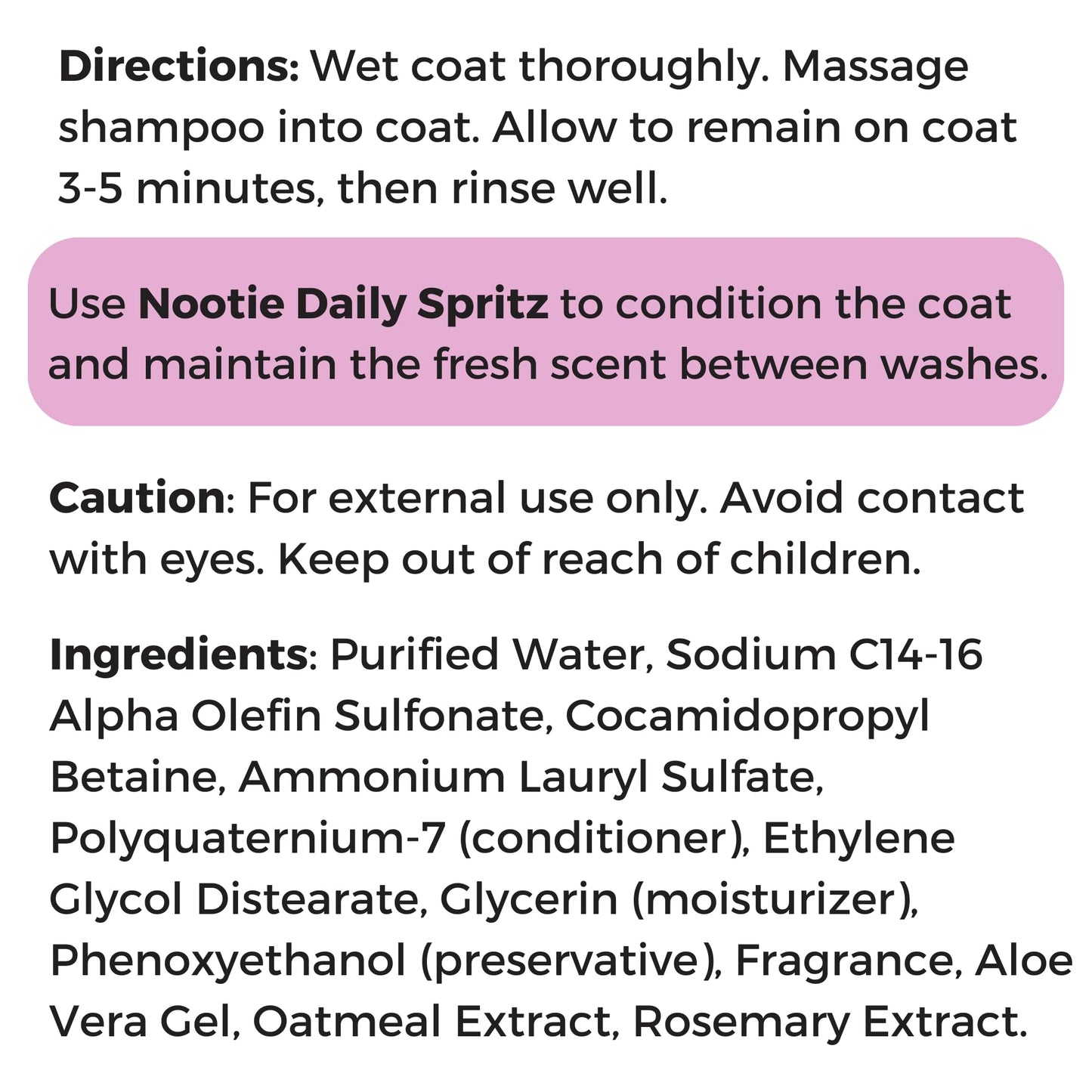 Nootie - Pet Shampoo for Sensitive Skin - Revitalizes Dry Skin & Coat - Natural Ingredients - Gentle Dog Shampoo - Cleans & Conditions