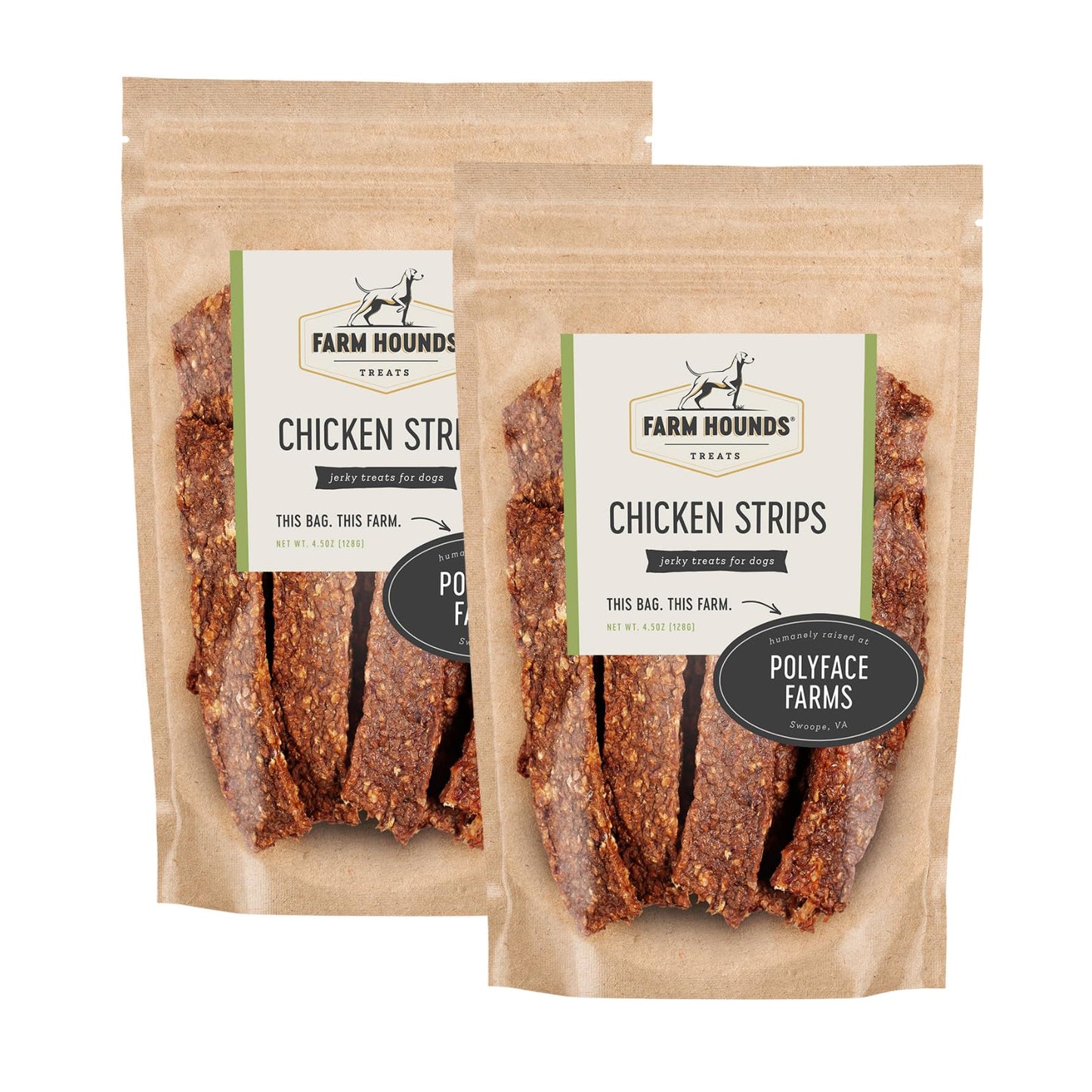 Farm Hounds - Chicken Strips - Premium Natural Jerky for Dogs - 100% Humanely Raised Chicken- Break-to-Size - Great for Training & Treats - No Added Fillers - Made in USA - 2 Pack