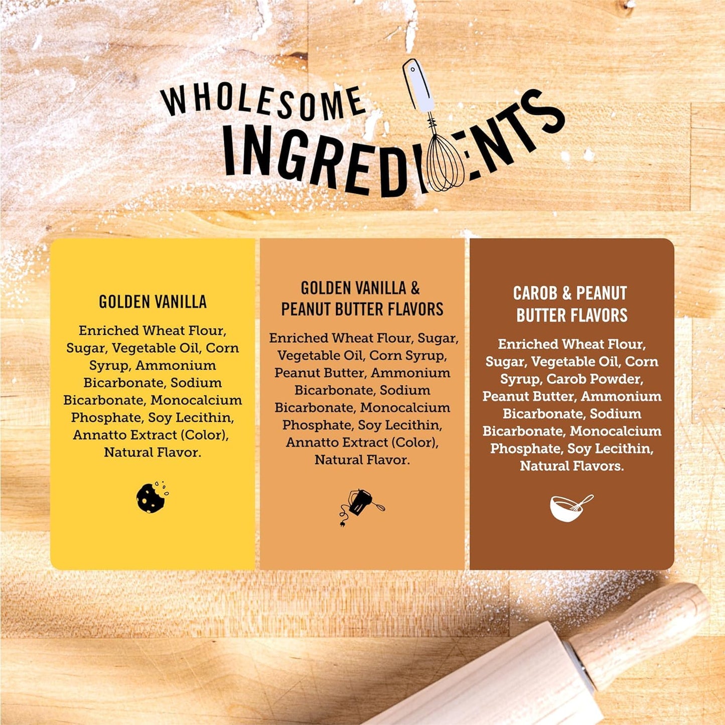 Three Dog Bakery Lick'n Crunch Sandwich Cookies Premium Dog Treats with No Artificial Flavors, Carob/Peanut Butter, Golden/Vanilla, 39 Ounces (Pack of 1)