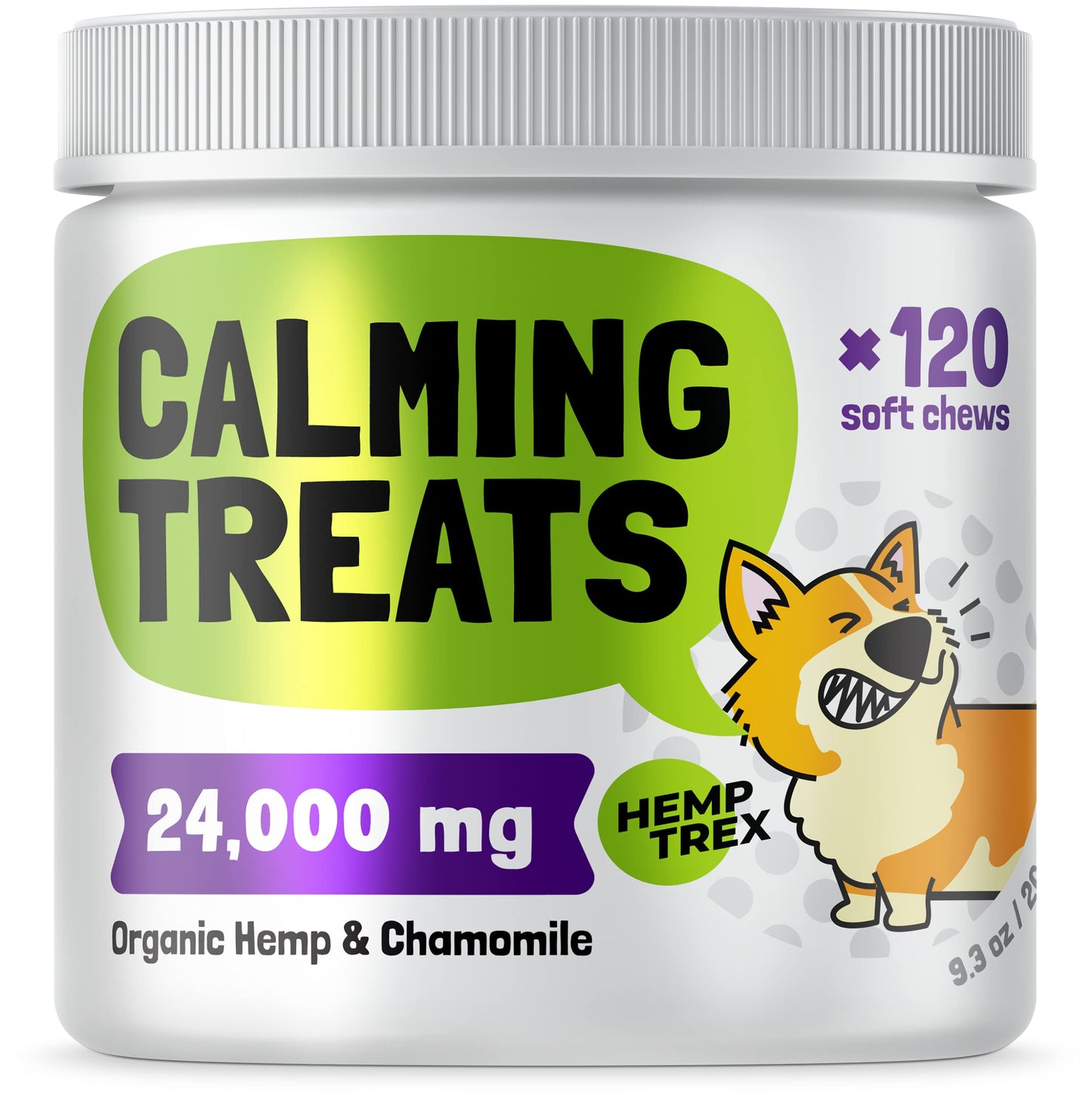 Calming Hemp Treats for Dogs - Made in USA with Organic Hemp - Dog Anxiety Relief - Natural Separation Aid - Helps with Barking, Chewing, Thunder, Fireworks, Aggressive Behavior - 120 Soft Chews