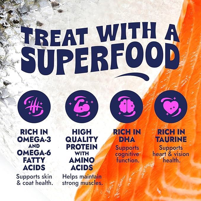 Finfare Freeze Dried Salmon Sprinkles, Grain Free Salmon Meal Topper to Support Taste & Nutrition, High Protein & Omega-3s, Crafted in USA, 6oz