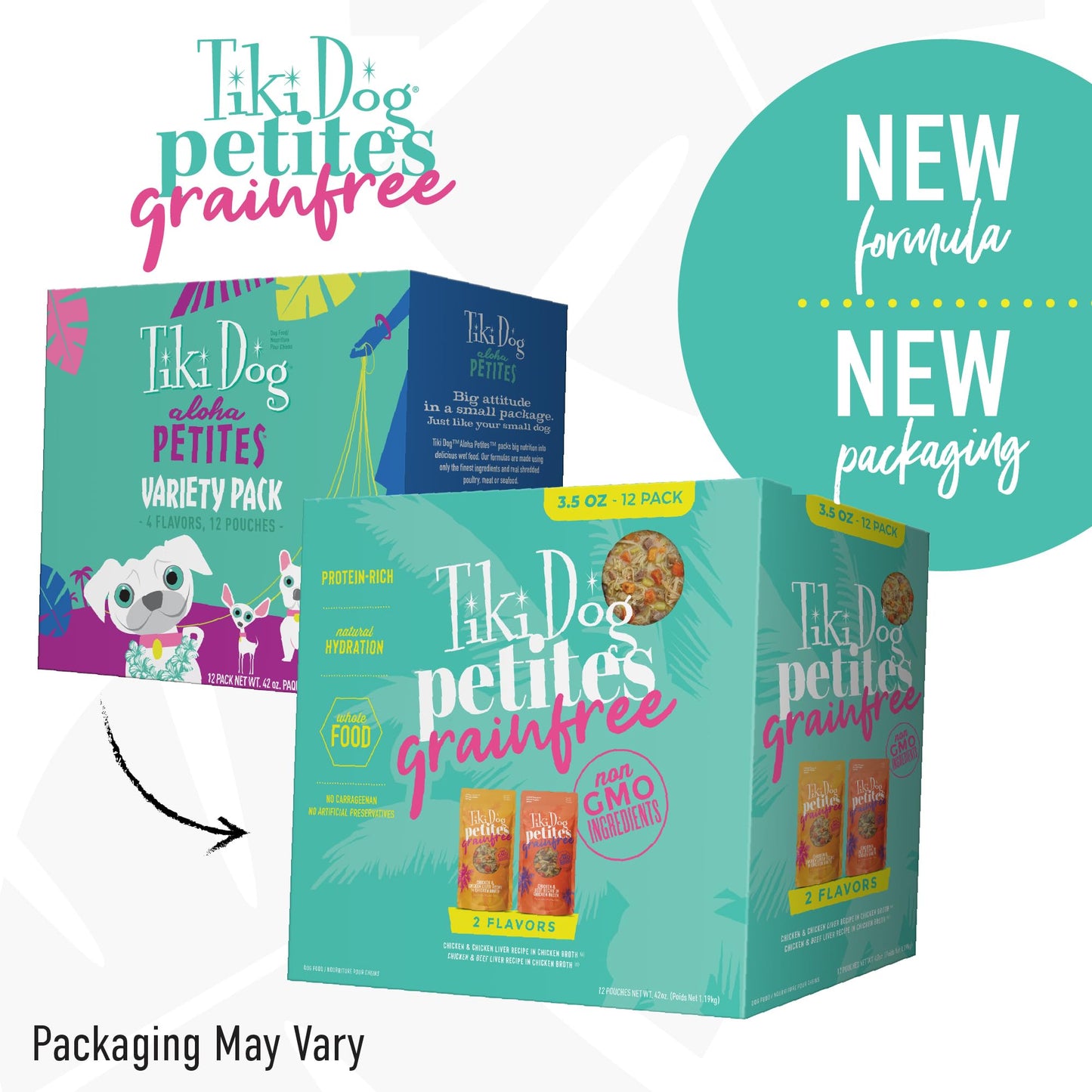 Tiki Dog Aloha Petites, Variety Pack, Nutrient Dense Meat, Wet Dog Food For Small Breed Dogs and All Life Stages, 3 oz. Pouch, Pack of 12