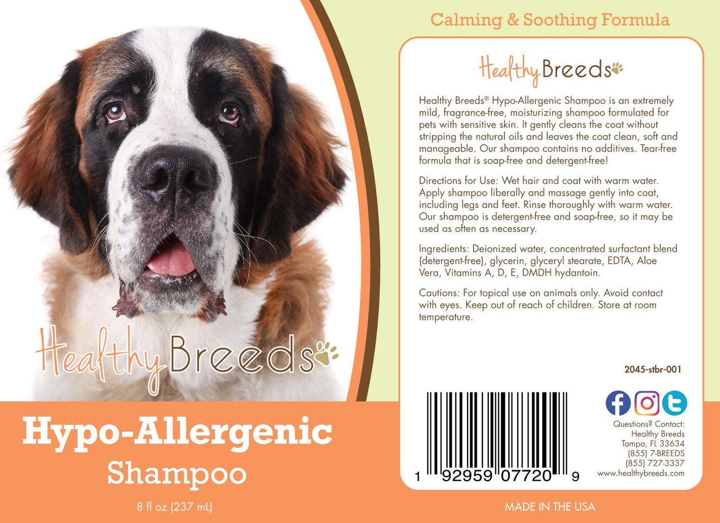 Healthy Breeds Saint Bernard Hypo-Allergenic Shampoo 8 oz