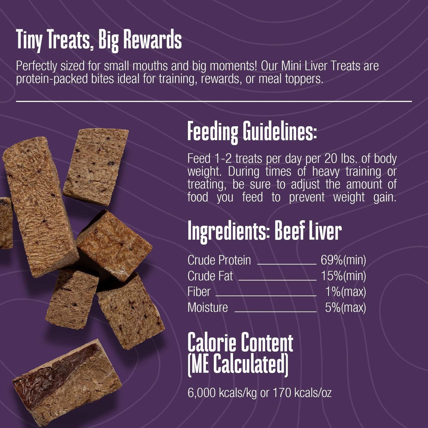 Whole Life Dog Mini Ones Beef Liver Freeze Dried Dog Treats - Human Grade High Protein Food, Healthy Training Snacks, Freeze Dried Food Toppers, USA Made Natural Treats - 6 oz (Pack of 1)