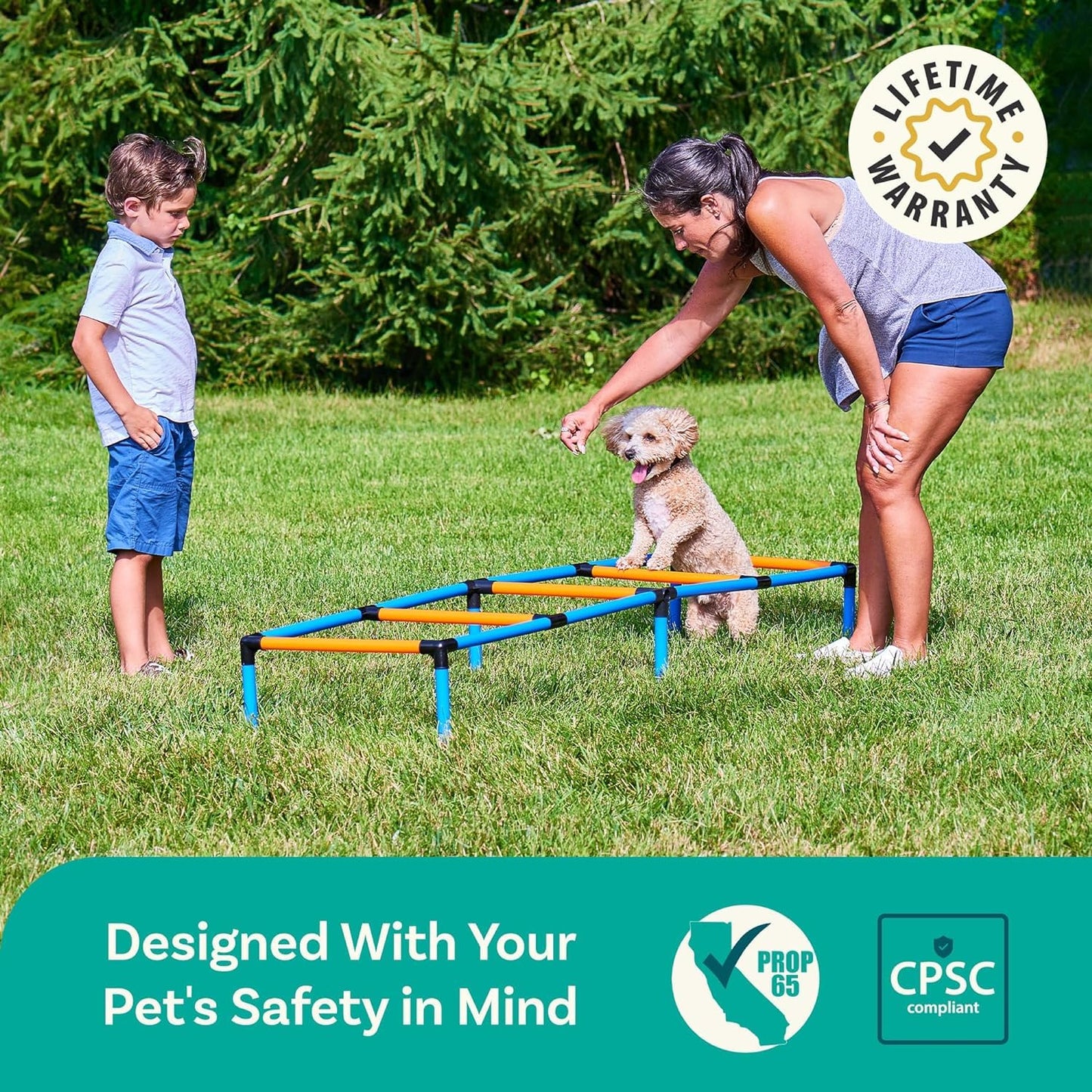 PetCove Dog Agility Obstacle Course Set for Backyard Training and Jumps - Dog Agility Course Backyard Set for Training Sessions & Competitions - Exercise Equipment with Tunnel