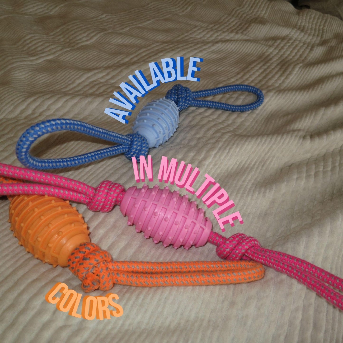 Doug's Dog Supplies Football Rope Toy, Tug of War Dog Toy - Dog Rope Toy for Medium to Large Dogs (Orange)