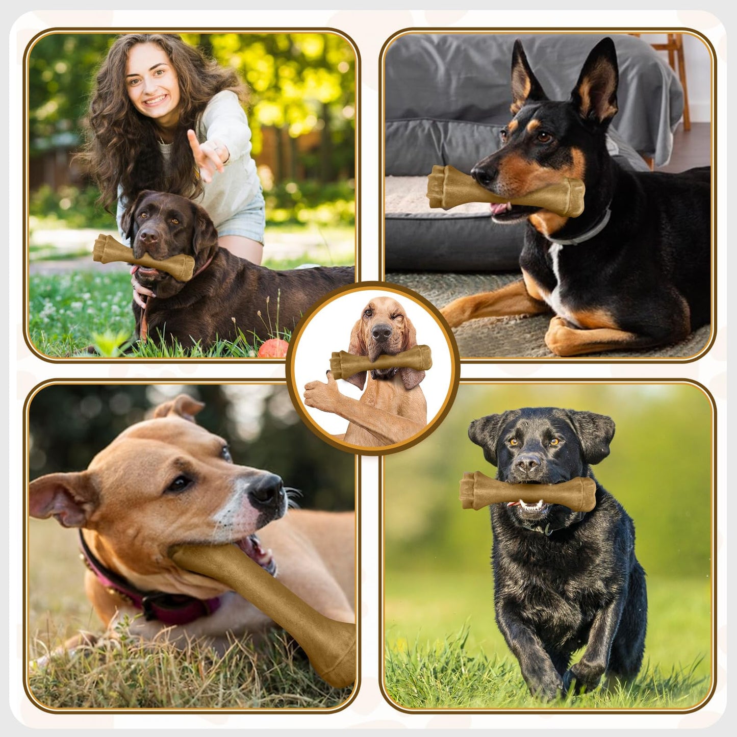 PUPTILY Dog Toys for Aggressive Chewers, Indestructible Bones for Aggressive Chewers, Tough Puppy Chew Toy for Heavy Duty Dogs, Big Dog Teething Toys with Durable Nylon for Large/Medium Breed Puppies