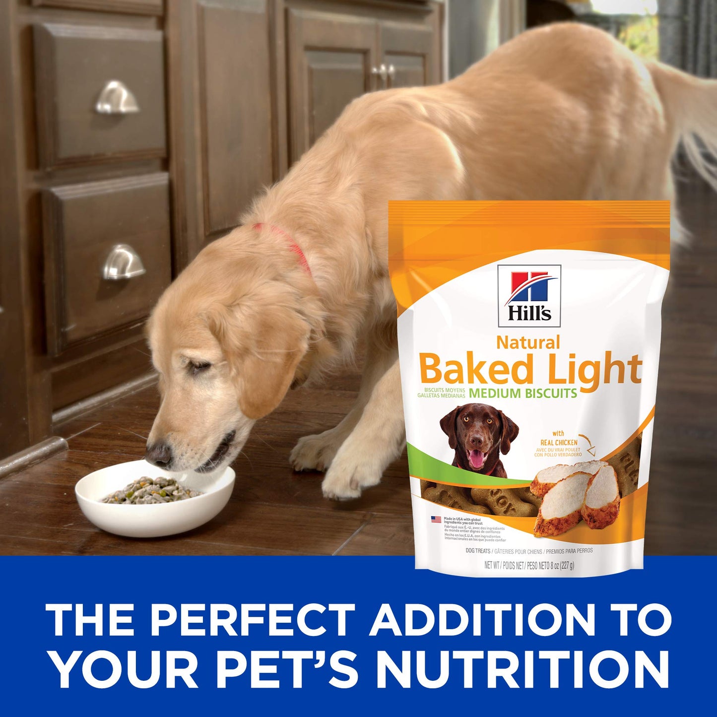 Hill's Natural Baked Light Biscuits, All Life Stages, Great Taste, Dog Treats, Chicken, 8 oz Bag