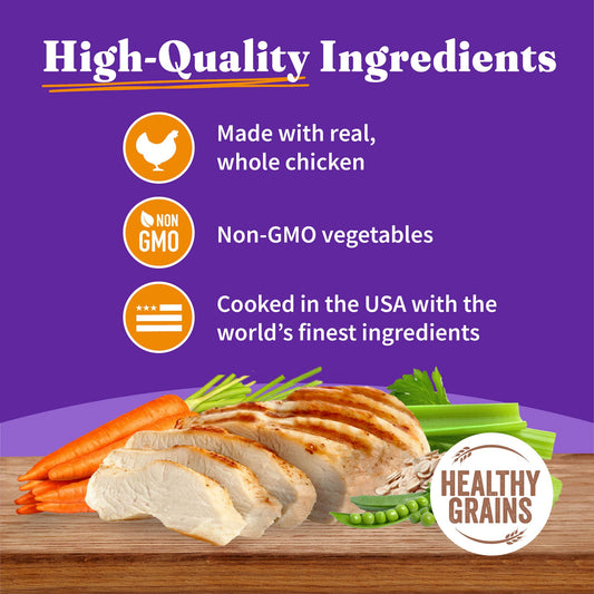 Halo Wet Dog Food Whole Chicken Stew Recipe, Healthy Grains Real Meat Canned Dog Food, Meal or Topper, 5.5 Oz Can (Pack of 12)