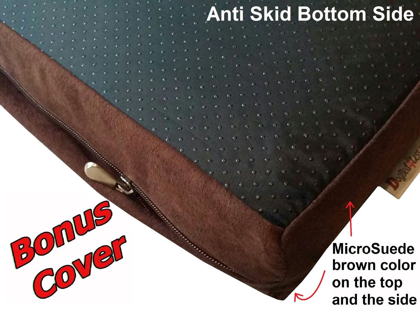 Dogbed4less Orthopedic Small Medium Gel Memory Foam Pet Bed with Washable Denim Cover, Waterproof Liner and Extra External Case 35X20X4 Inch