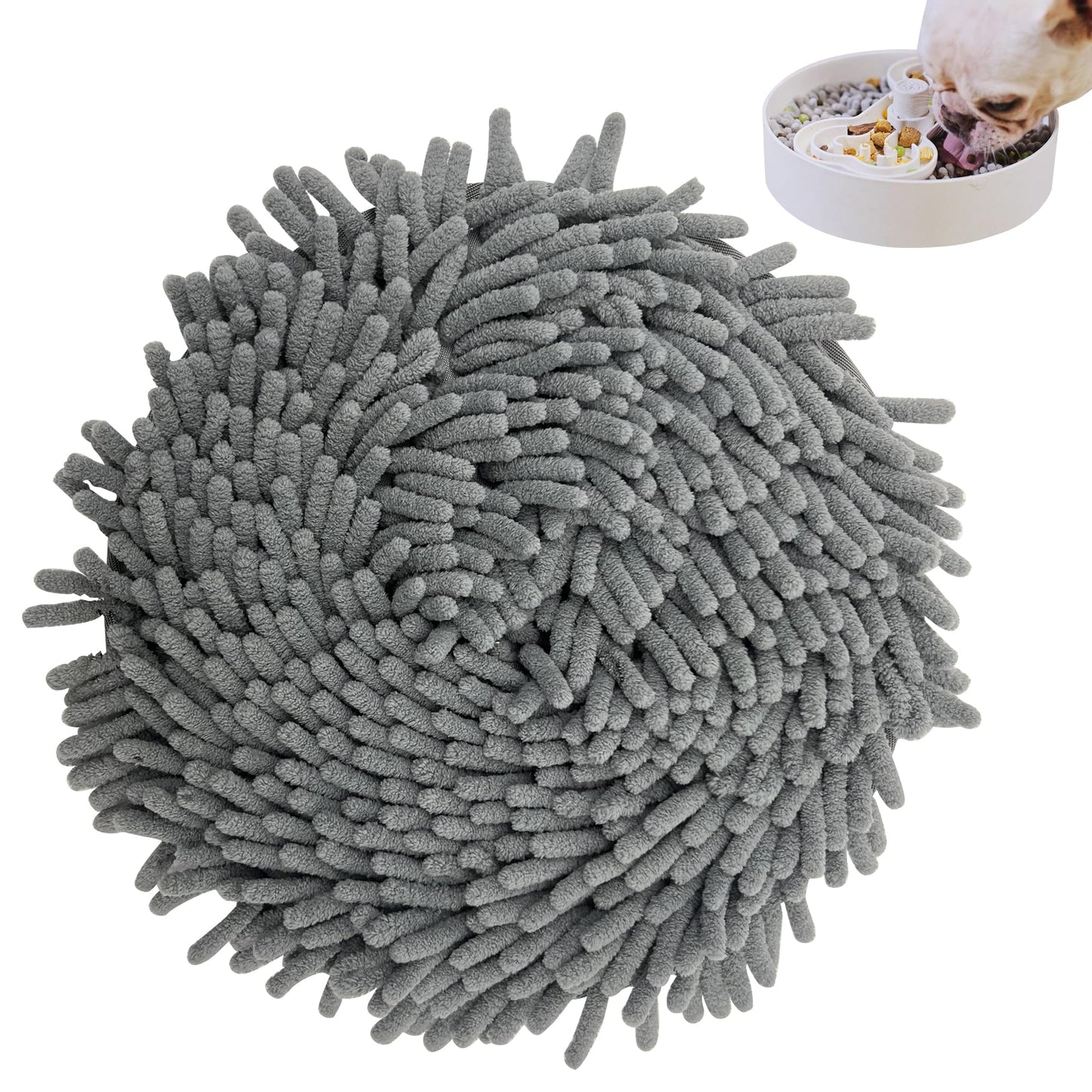 Puzzle Feeder Slow Feeder Dog Bowl Insert & Snuffle Mat 2-in-1, Machine Washable Food Puzzle for Large Dogs, Soft Feeder Insert to Slow Eating