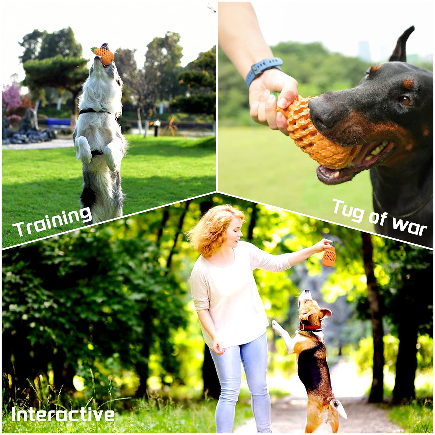 PETOPIA Pineapple Dog Chew Toys - Indestructible for Large Aggressive Chewers