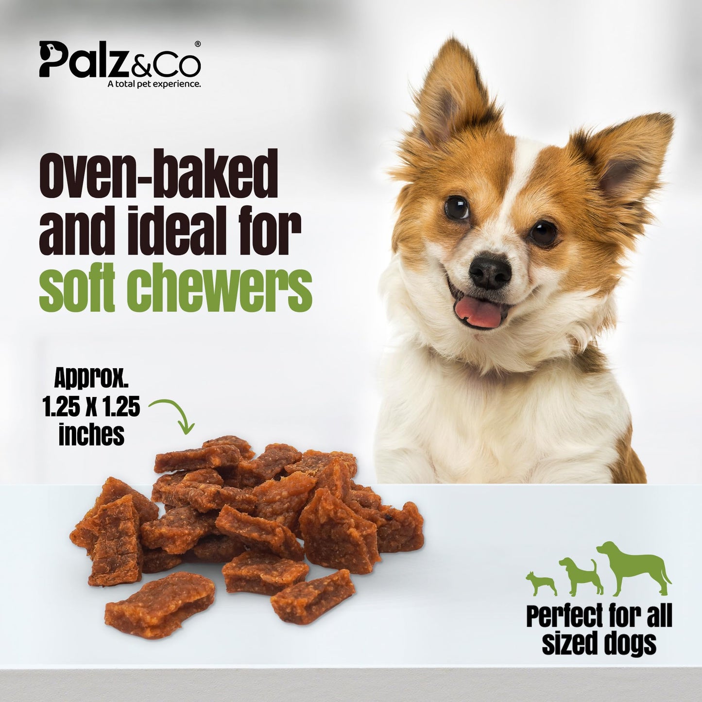 Palz&Co Moodog Beef Bites Soft Chews for Dogs - 100% Natural Grain-Free Treats to Support Dental Health, Joint Mobility, and Stress Relief, No Artificial Additives, 6 oz Bag