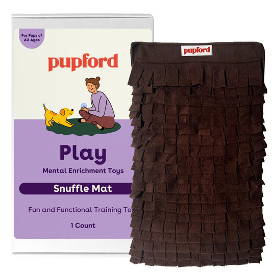 Pupford Snuffle Mat for Dogs, Mental Enrichment Puzzle Toy for Training, Anxiety Relief & Boredom Reduction (18.5” x 12.5”, Black)
