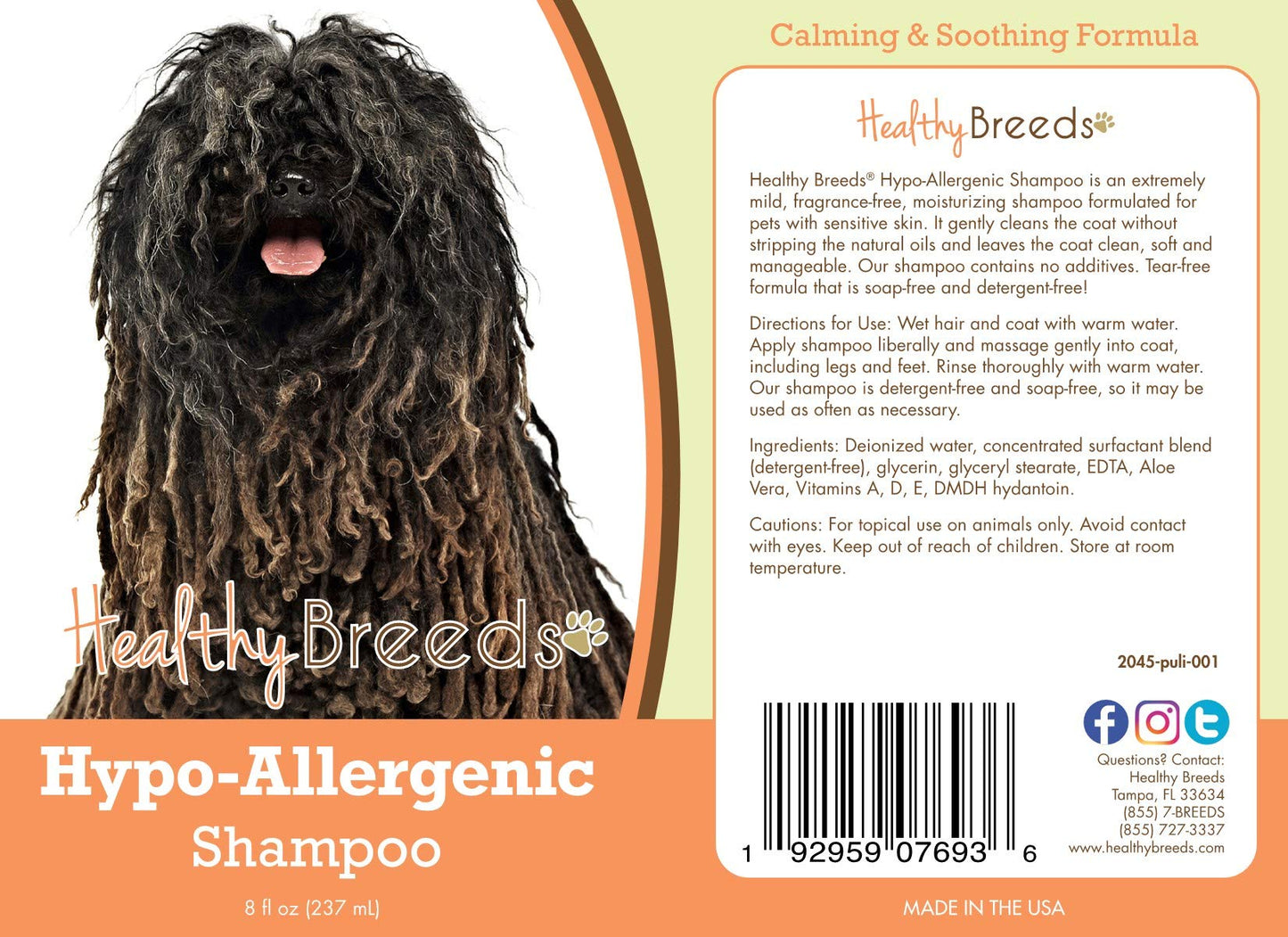Healthy Breeds Pulik Hypo-Allergenic Shampoo 8 oz