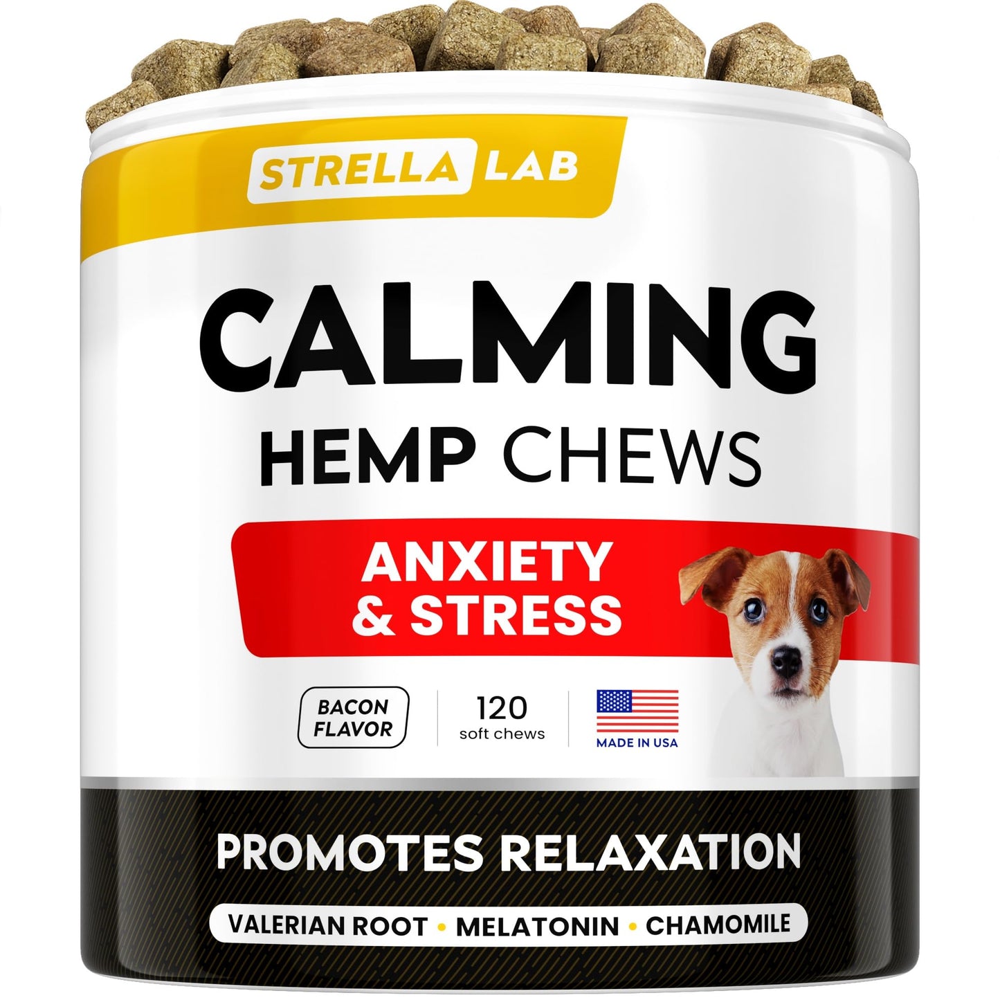 Hemp Calming + Hemp Glucosamine Chews for Dogs Bundle - Anxiety + Joint Pain Relief - Hemp Oil + Omega 3, Chondroitin, MSM - Dog Training & Behavior Aid + Hip & Joint Care - 240 Chews - US Made