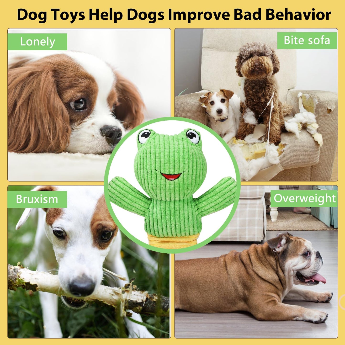 Letsmeet Squeak Dog Toys - Stress Release & IQ Training for Puppies & Dogs of