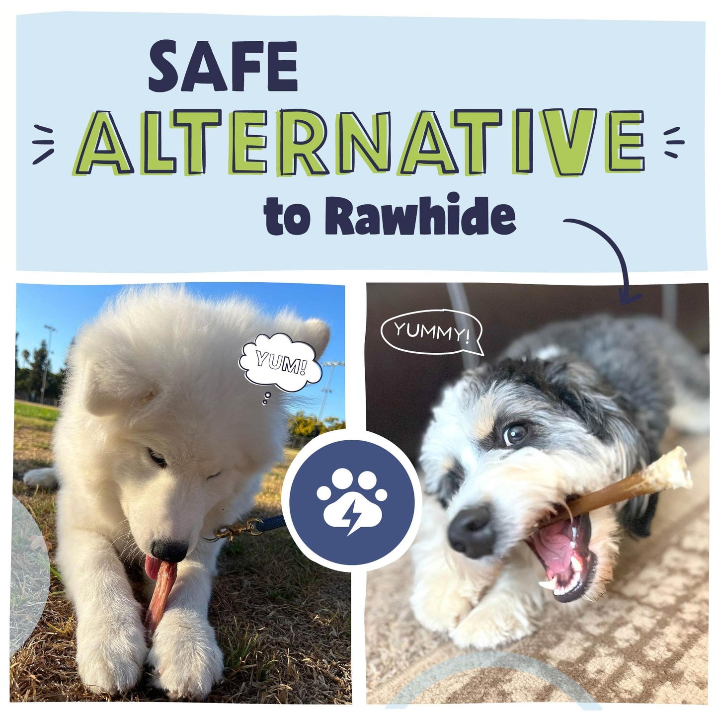 Pawstruck Natural Bizarre Bully Sticks Bargain Bag for Dogs and Puppies – Variety Pack of 5–7" Long-Lasting, Eco-Conscious Beef Chew Treats – 8 oz Bag – Packaging May Vary